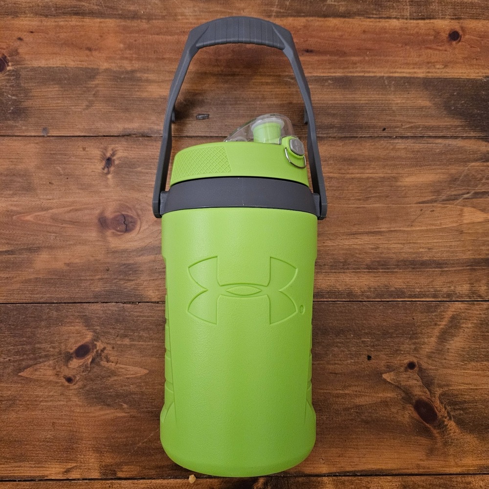 Under Armour Thermos 64 oz Insulated Water Jug Flip Straw Handle Lime Green